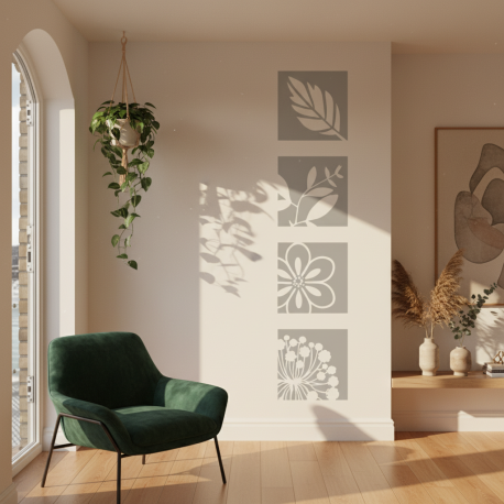 Adesivo de Parede floral em quadros Mod. 3