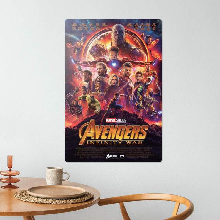 Placa Decorativa Vingadores Guerra Infinita 3