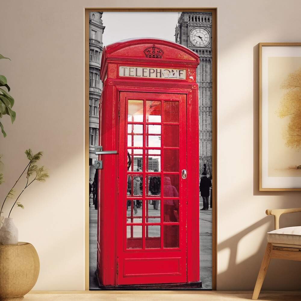 Adesivo Para Porta Cabine Telefnica Vermelha