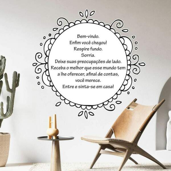 Adesivo de Parede Mandala Cor nica com Frase 2