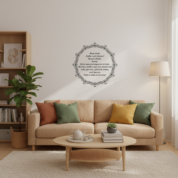 Adesivo de Parede Mandala Cor nica com Frase 3