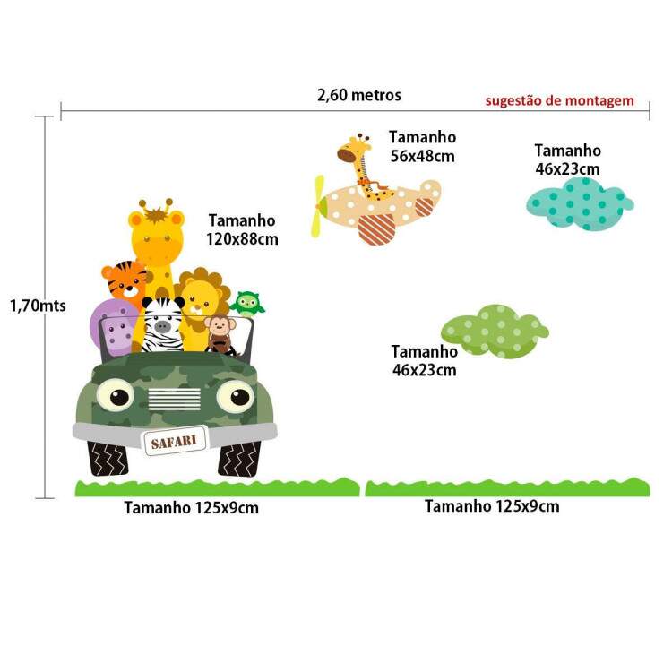 Adesivo de Parede Infantil Safri Baby em Carrinho