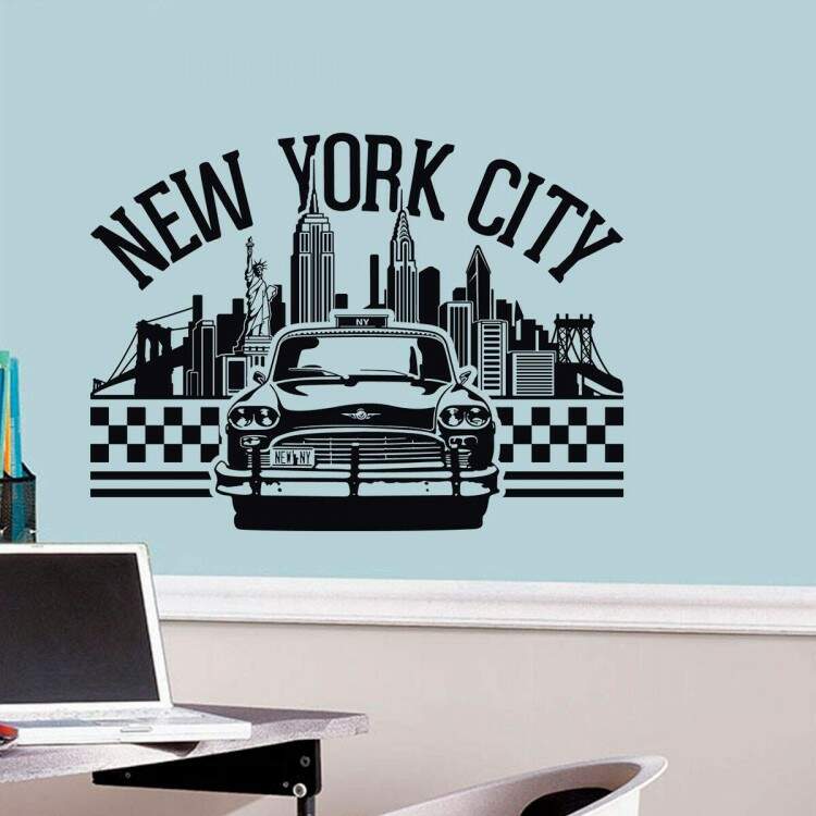 Adesivo de Parede Taxi e Cidade de Nova York