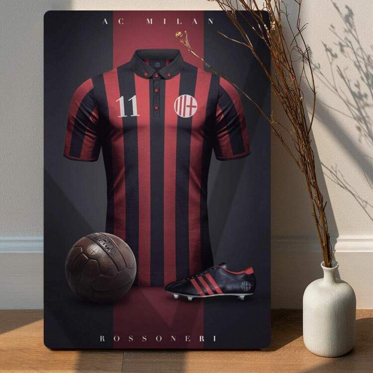 Placa Decorativa Futebol Milan