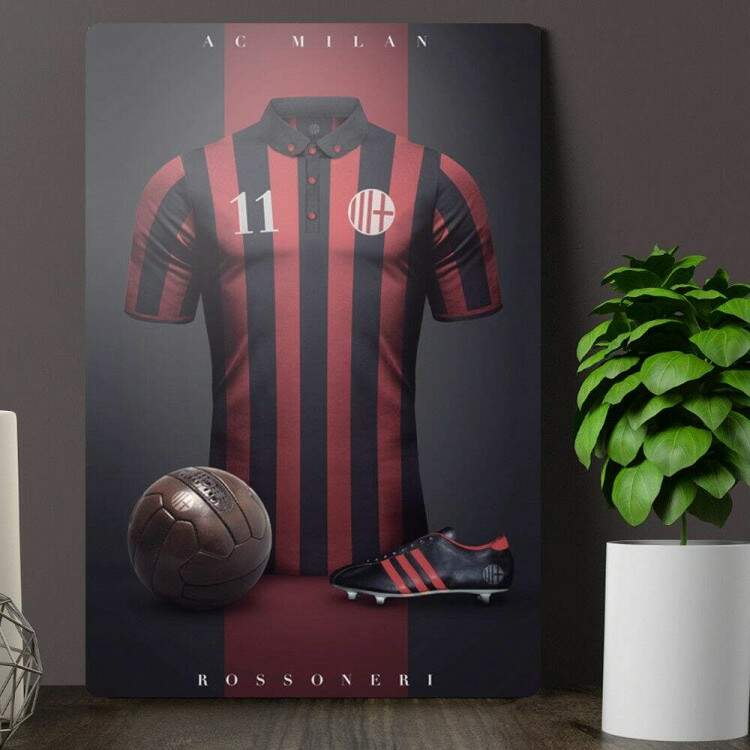 Placa Decorativa Futebol Milan