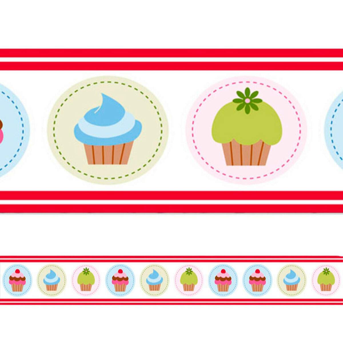 Faixa Decorativa Cupcakes Colorido