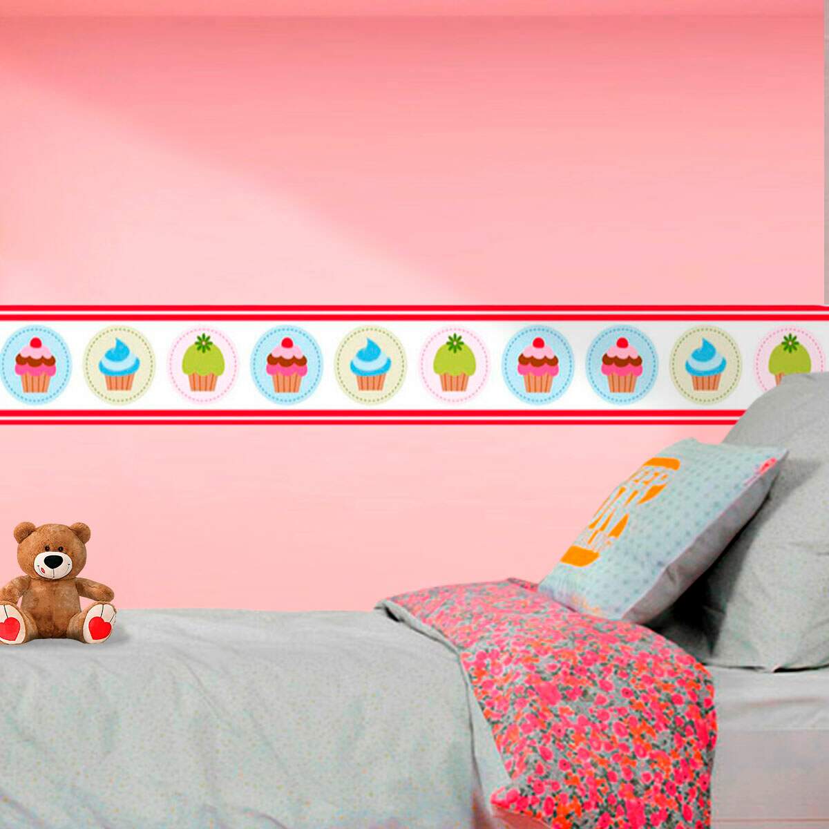 Faixa Decorativa Cupcakes Colorido