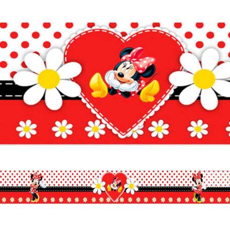 Faixa Decorativa Minnie com Flores