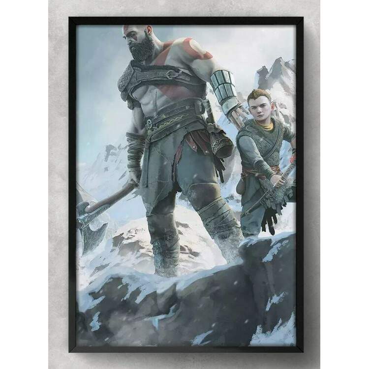 Quadro Decorativo Games God Of War Artreus e Kratos