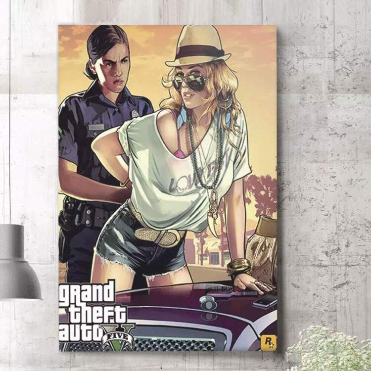 Quadro Decorativo Games GTA V Fan Art