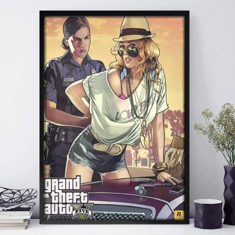 Quadro Decorativo Games GTA V Fan Art