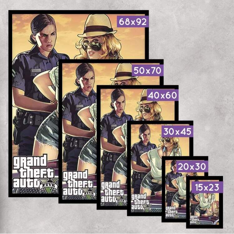 Quadro Decorativo Games GTA V Fan Art