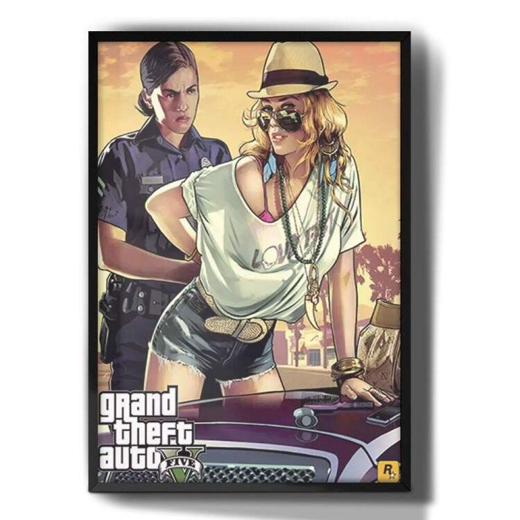 Quadro Decorativo Games GTA V Fan Art