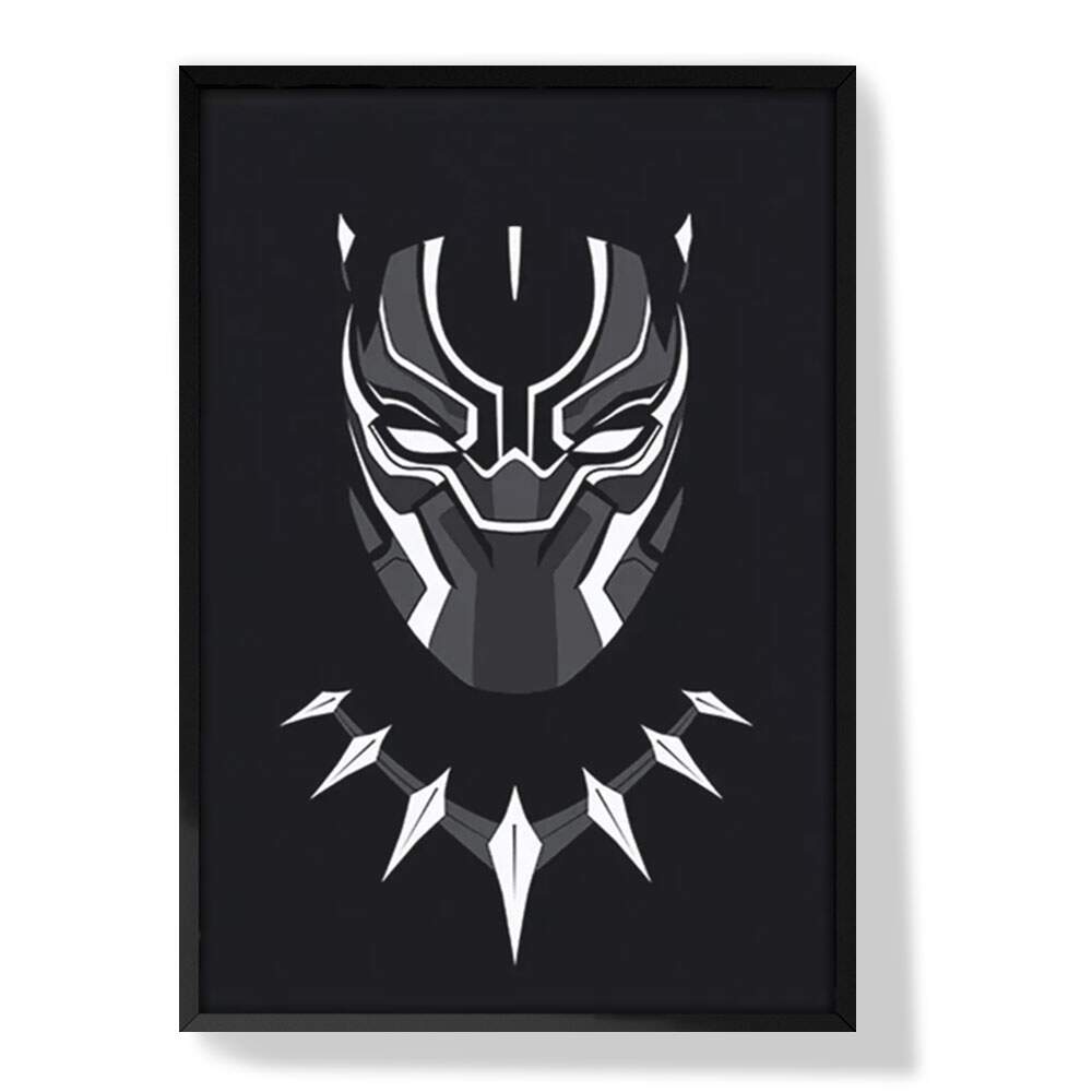 Quadro Decorativo Her�is Pantera Negra Minimalista