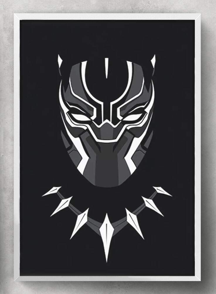 Quadro Decorativo Her�is Pantera Negra Minimalista