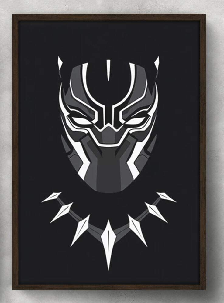 Quadro Decorativo Her�is Pantera Negra Minimalista