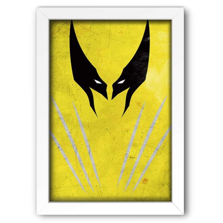 Quadro Decorativo Herois Wolverine Minimalista