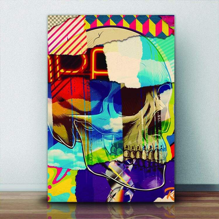 Quadro Decorativo Pop Art Caveira