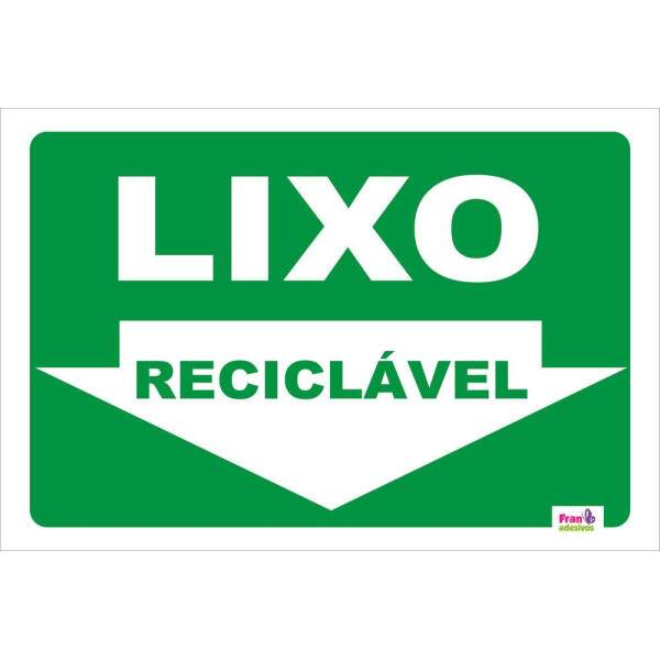 Placa Decorativa Sinalizao Lixo Reciclvel