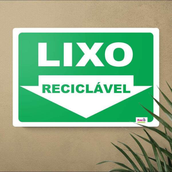 Placa Decorativa Sinalizao Lixo Reciclvel