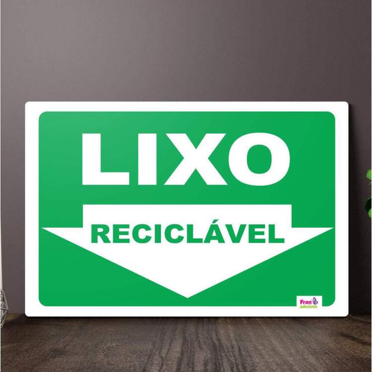 Placa Decorativa Sinalizao Lixo Reciclvel