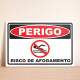 Placa Decorativa Sinaliza��o Risco de Afogamento