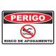 Placa Decorativa Sinaliza��o Risco de Afogamento