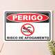 Placa Decorativa Sinaliza��o Risco de Afogamento
