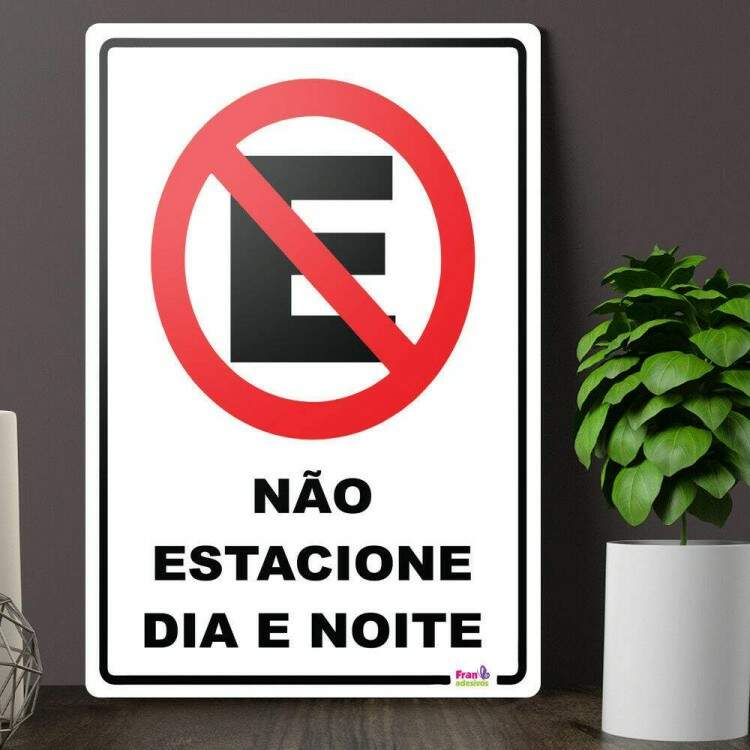 Placa Decorativa Sinalizao No Estacione