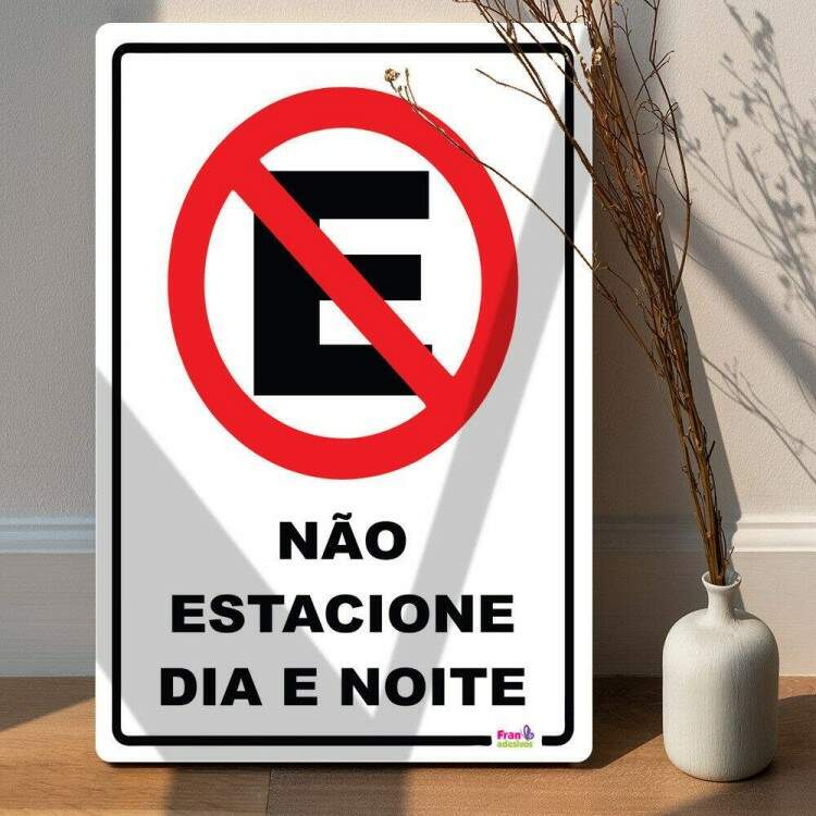 Placa Decorativa Sinalizao No Estacione