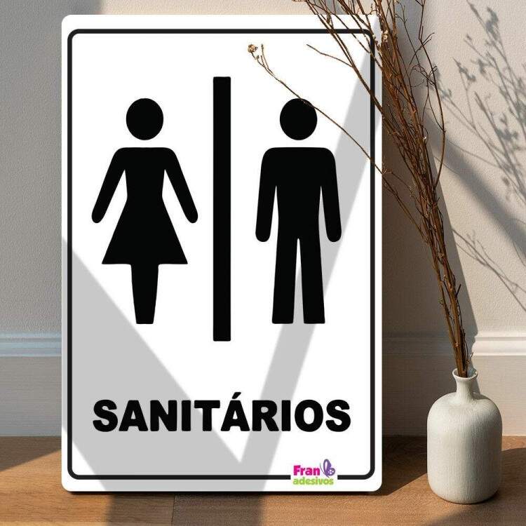 Placa Decorativa Sinalizao Sanitrios