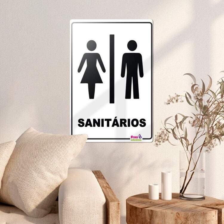 Placa Decorativa Sinalizao Sanitrios