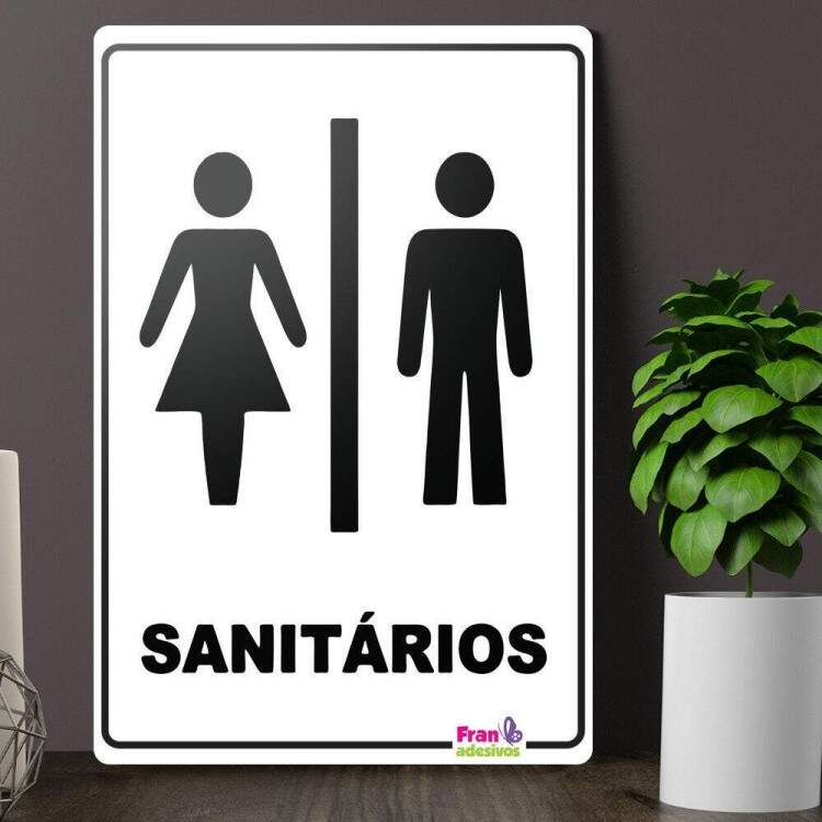 Placa Decorativa Sinalizao Sanitrios