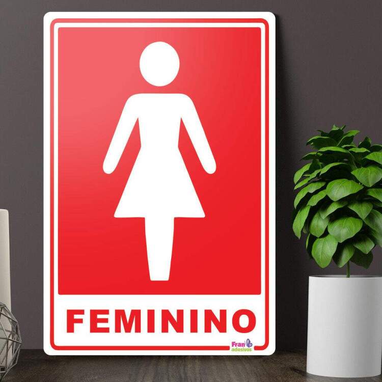 Placa Decorativa Sinalizao WC Feminino