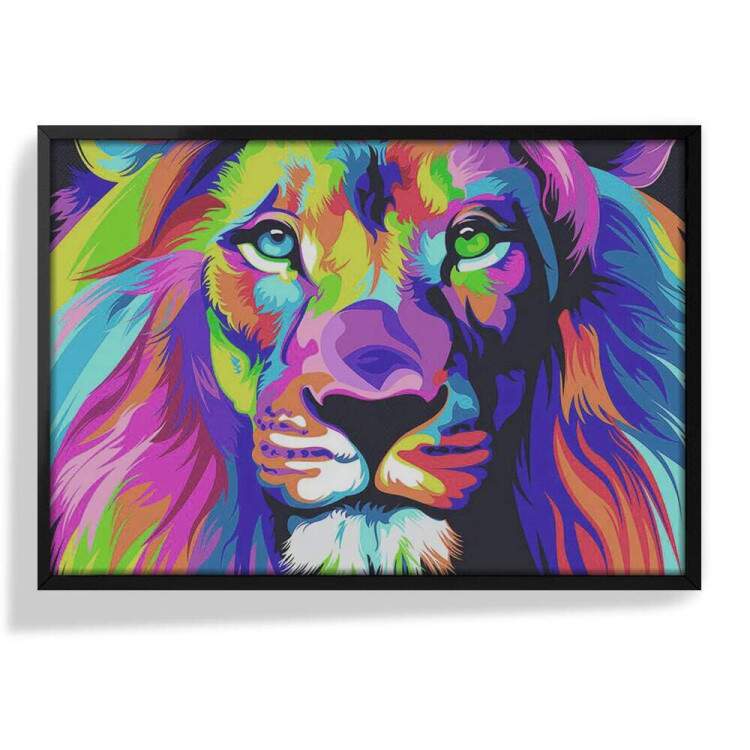 Quadro Decorativo Animais 51 - Leo Aquarela