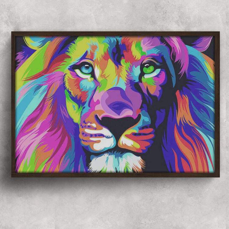 Quadro Decorativo Animais 51 - Leo Aquarela