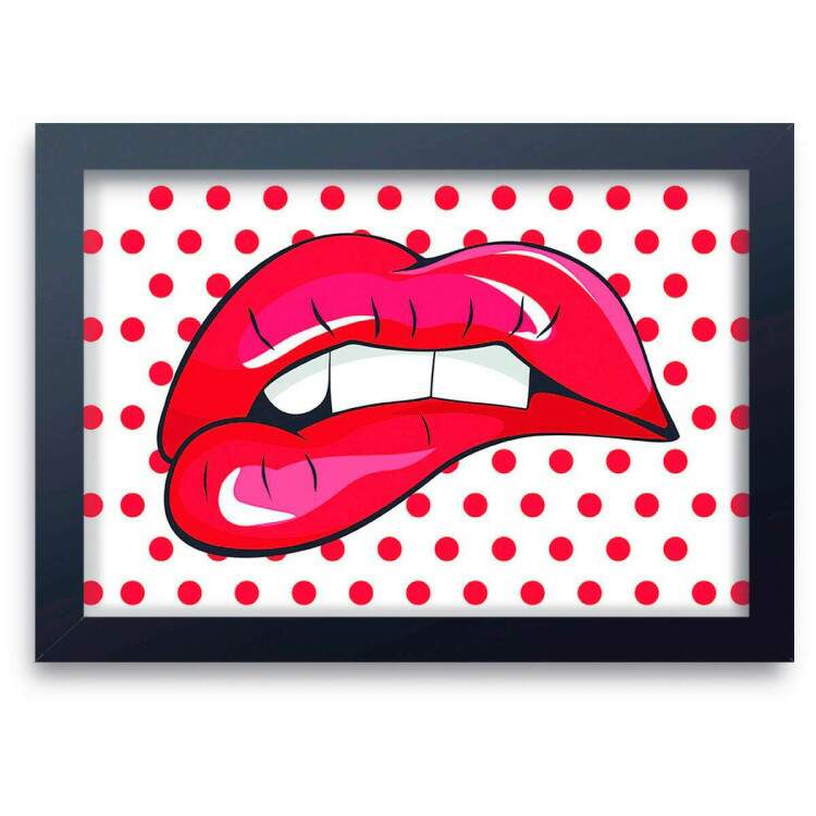 Quadro Decorativo Pop Art Lbios Vermelhos