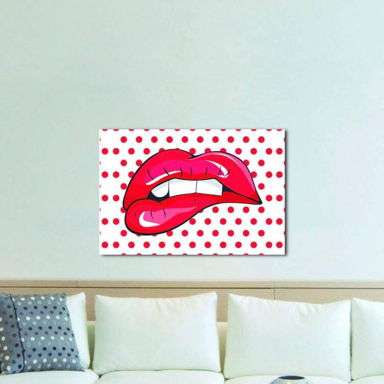 Quadro Decorativo Pop Art Lbios Vermelhos