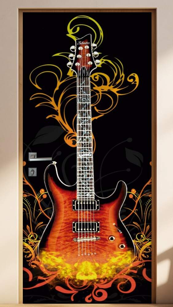 Adesivo para Porta Musica Guitarra
