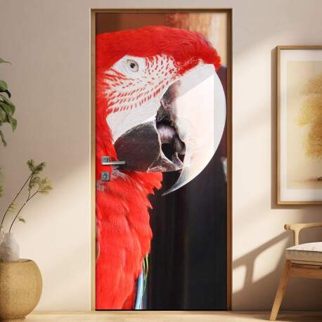 Adesivo Para Porta Animais Arara Vermelha Mod. 17