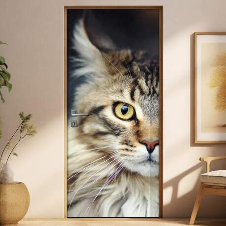 Adesivo Para Porta Animais Gato Selvagem