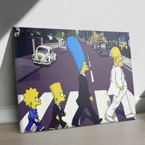 Quadro Decorativo Os Simpsons Abbey Road