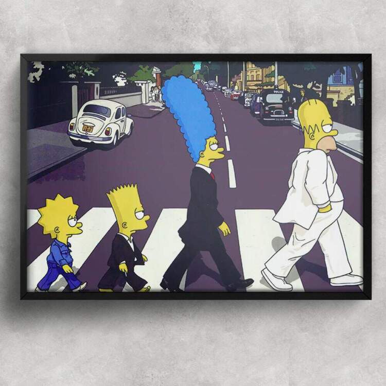 Quadro Decorativo Os Simpsons Abbey Road