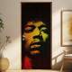 Adesivo Para Porta Personalidades Jimi Hendrix 2