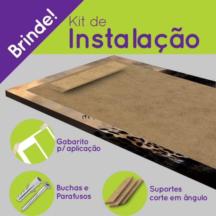 Kit 5 Quadros Decorativos Mosaico Ona Pintada Deitada 02