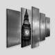 Kit 5 Quadros Decorativos Mosaico Londres Big Ben 02