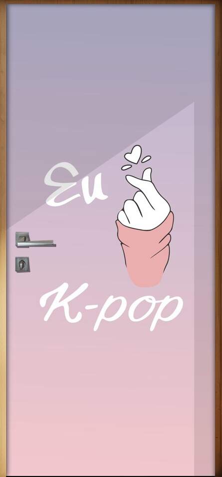 Adesivo para Porta Eu Amo K-Pop