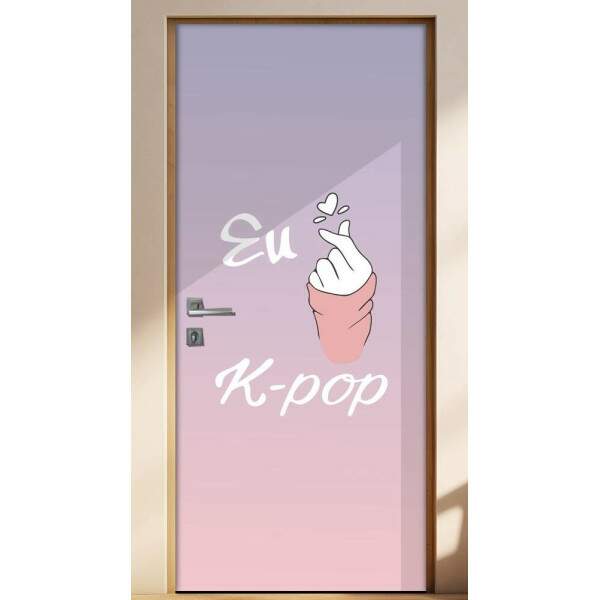 Adesivo para Porta Eu Amo K-Pop