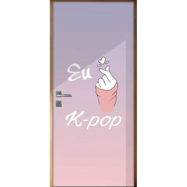Adesivo para Porta Eu Amo K-Pop