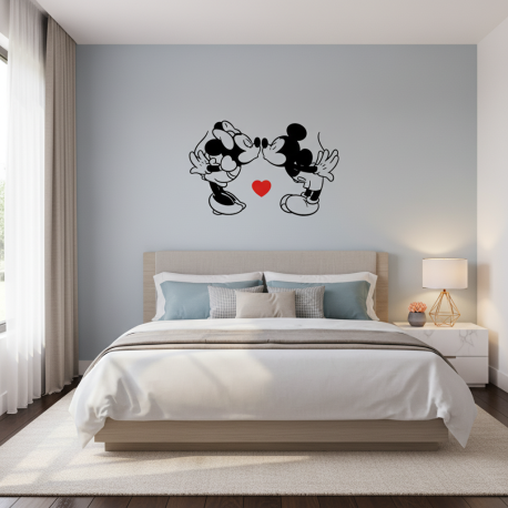 Adesivo para Box de Banheiro Mickey e Minnie Romntico